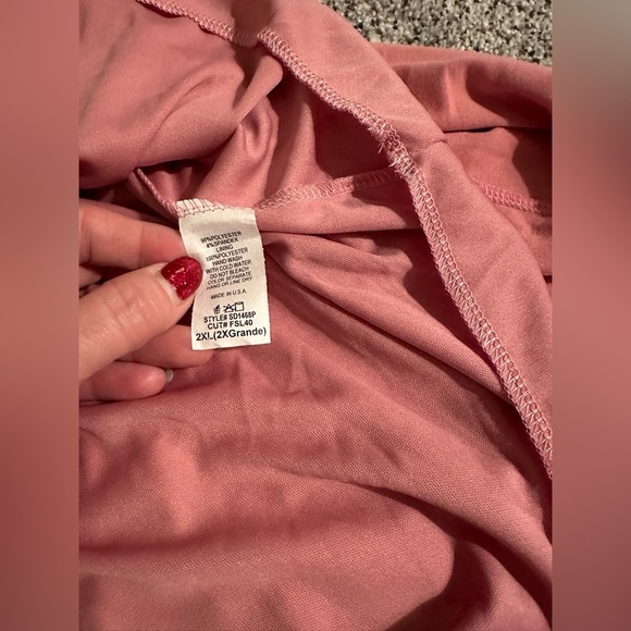 FSL APPAREL Size 2X Pink Flowy Knit Fit And Flare Dress Ruffle Sleeve Pockets - Picture 5 of 9
